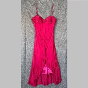 Vintage Sue Wong Beaded Silk Gown Dress‎ Size 10 Pink Sequin Fairy Hoco Babydoll